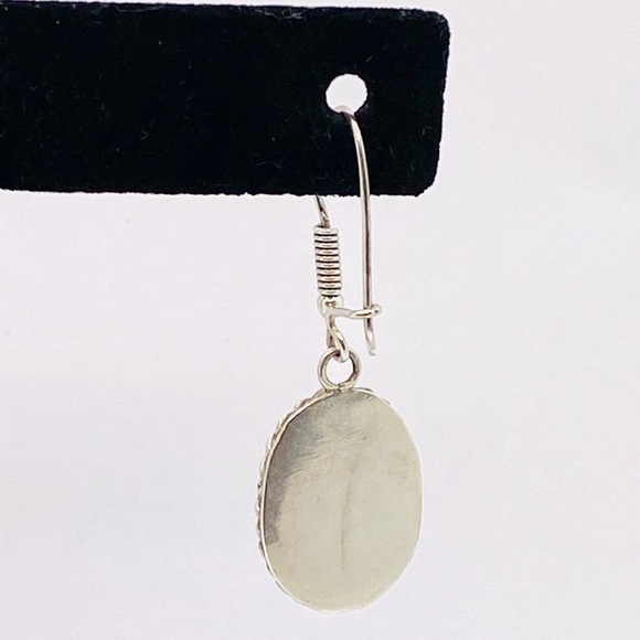 Sterling Vintage Earrings Purple Lace Agate Dangles Drops - Picture 11 of 11